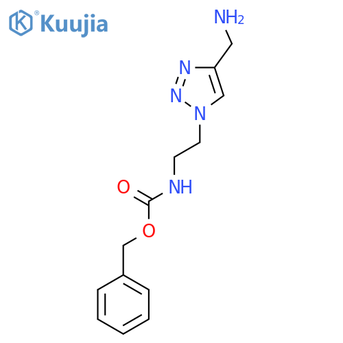 Benzyl (2-(4-(aminomethyl)-1H-1,2,3-triazol-1-yl)ethyl)carbamate structure