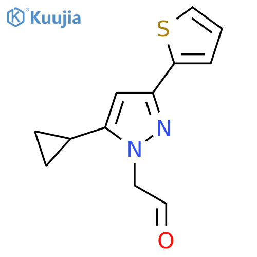 2-(5-cyclopropyl-3-(thiophen-2-yl)-1H-pyrazol-1-yl)acetaldehyde structure
