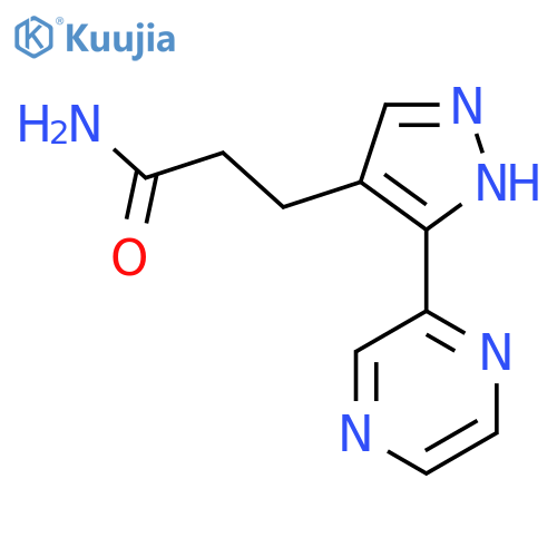 3-(3-(Pyrazin-2-yl)-1H-pyrazol-4-yl)propanamide structure