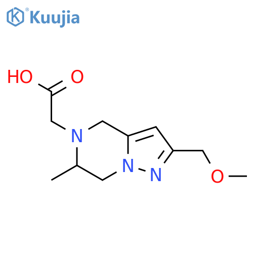 2-(2-(methoxymethyl)-6-methyl-6,7-dihydropyrazolo[1,5-a]pyrazin-5(4H)-yl)acetic acid structure