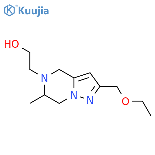 2-(2-(ethoxymethyl)-6-methyl-6,7-dihydropyrazolo[1,5-a]pyrazin-5(4H)-yl)ethan-1-ol structure