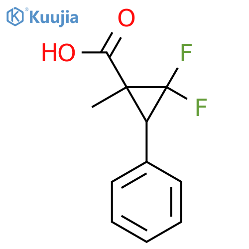 2,2-Difluoro-1-methyl-3-phenylcyclopropane-1-carboxylic acid structure