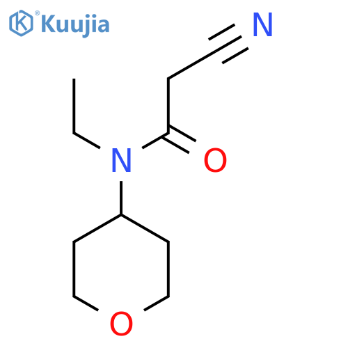 2-cyano-N-ethyl-N-(tetrahydro-2H-pyran-4-yl)acetamide structure