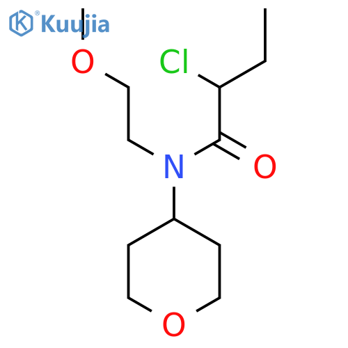 2-chloro-N-(2-methoxyethyl)-N-(tetrahydro-2H-pyran-4-yl)butanamide structure