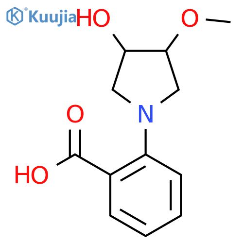 2-(3-Hydroxy-4-methoxypyrrolidin-1-yl)benzoic acid structure