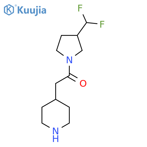1-(3-(Difluoromethyl)pyrrolidin-1-yl)-2-(piperidin-4-yl)ethan-1-one structure
