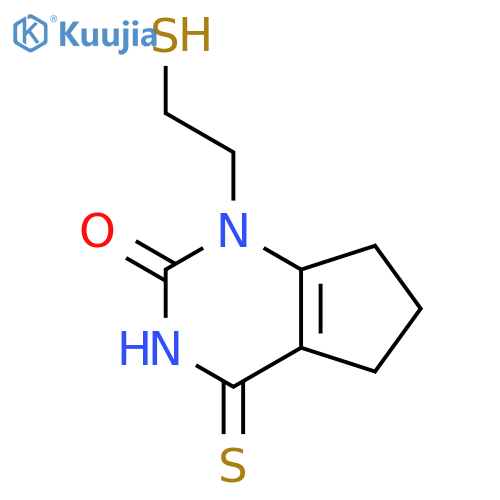 1-(2-mercaptoethyl)-4-thioxo-1,3,4,5,6,7-hexahydro-2H-cyclopenta[d]pyrimidin-2-one structure