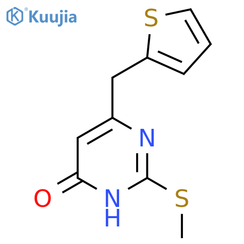 2-(methylthio)-6-(thiophen-2-ylmethyl)pyrimidin-4(3H)-one structure