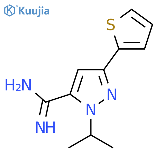 1-isopropyl-3-(thiophen-2-yl)-1H-pyrazole-5-carboximidamide structure