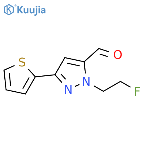 1-(2-fluoroethyl)-3-(thiophen-2-yl)-1H-pyrazole-5-carbaldehyde structure