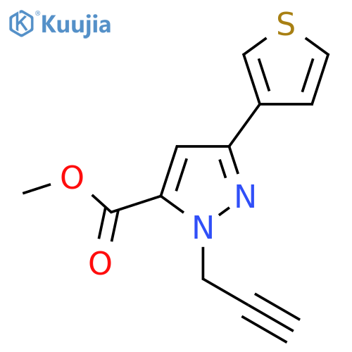 methyl 1-(prop-2-yn-1-yl)-3-(thiophen-3-yl)-1H-pyrazole-5-carboxylate structure