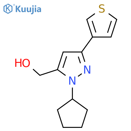 (1-cyclopentyl-3-(thiophen-3-yl)-1H-pyrazol-5-yl)methanol structure
