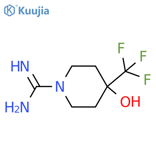 4-Hydroxy-4-(trifluoromethyl)piperidine-1-carboximidamide structure