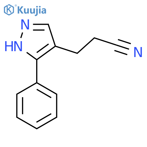 3-(3-Phenyl-1H-pyrazol-4-yl)propanenitrile structure