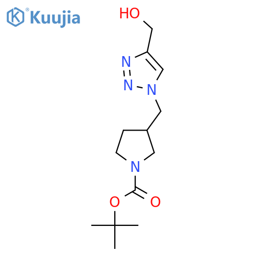 Tert-butyl 3-((4-(hydroxymethyl)-1H-1,2,3-triazol-1-yl)methyl)pyrrolidine-1-carboxylate structure