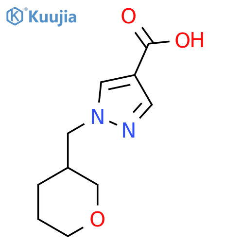 1-((Tetrahydro-2H-pyran-3-yl)methyl)-1H-pyrazole-4-carboxylic acid structure