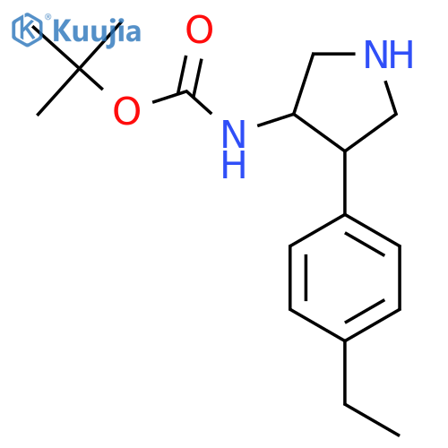 Tert-butyl (4-(4-ethylphenyl)pyrrolidin-3-yl)carbamate structure