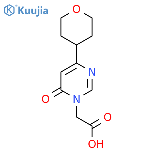 2-(6-Oxo-4-(tetrahydro-2H-pyran-4-yl)pyrimidin-1(6H)-yl)acetic acid structure