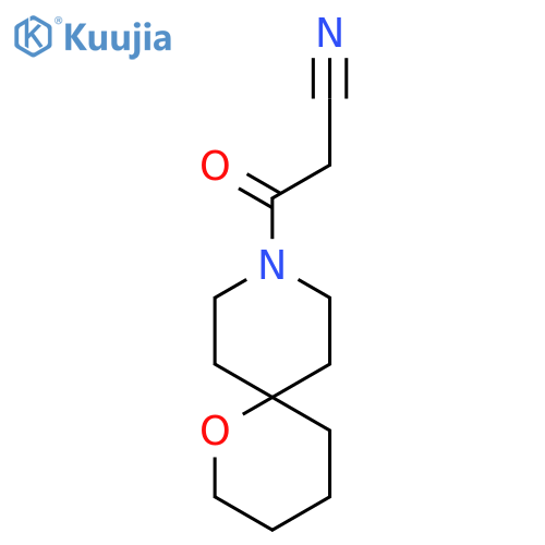 3-Oxo-3-(1-oxa-9-azaspiro[5.5]undecan-9-yl)propanenitrile structure