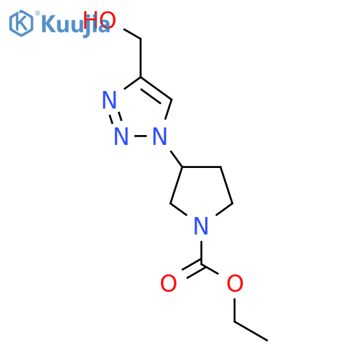 ethyl 3-(4-(hydroxymethyl)-1H-1,2,3-triazol-1-yl)pyrrolidine-1-carboxylate structure