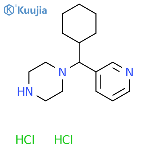 1-(Cyclohexyl(pyridin-3-yl)methyl)piperazine dihydrochloride structure
