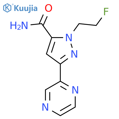 1-(2-fluoroethyl)-3-(pyrazin-2-yl)-1H-pyrazole-5-carboxamide structure