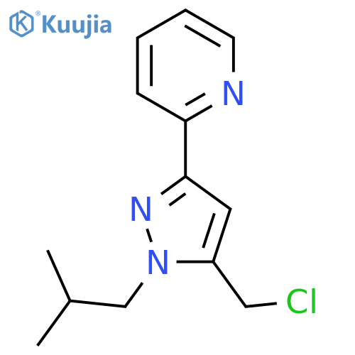 2-(5-(chloromethyl)-1-isobutyl-1H-pyrazol-3-yl)pyridine structure