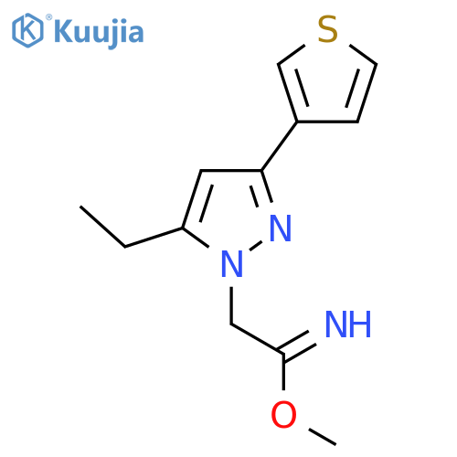 methyl 2-(5-ethyl-3-(thiophen-3-yl)-1H-pyrazol-1-yl)acetimidate structure