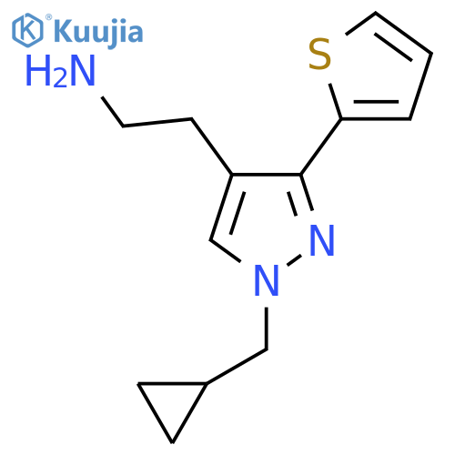 2-(1-(cyclopropylmethyl)-3-(thiophen-2-yl)-1H-pyrazol-4-yl)ethan-1-amine structure