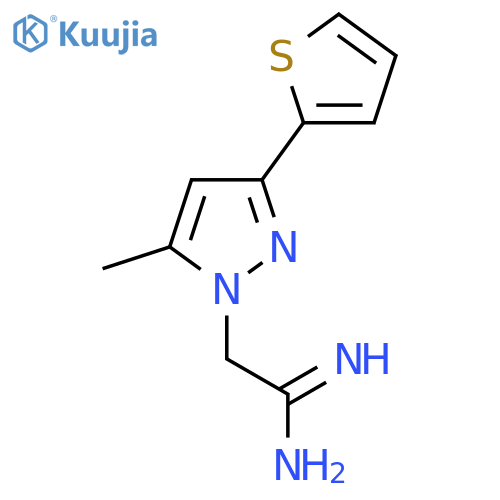 2-(5-methyl-3-(thiophen-2-yl)-1H-pyrazol-1-yl)acetimidamide structure