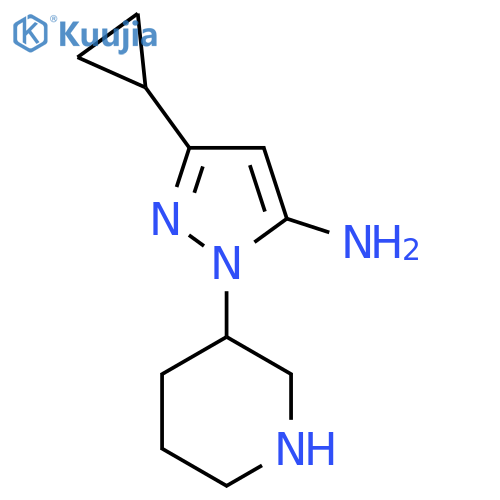3-cyclopropyl-1-(piperidin-3-yl)-1H-pyrazol-5-amine structure