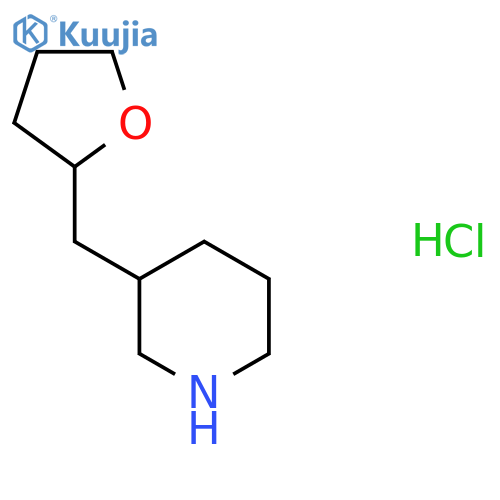 3-[(Oxolan-2-yl)methyl]piperidine hydrochloride structure