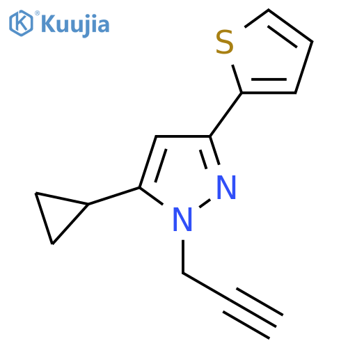 5-cyclopropyl-1-(prop-2-yn-1-yl)-3-(thiophen-2-yl)-1H-pyrazole structure