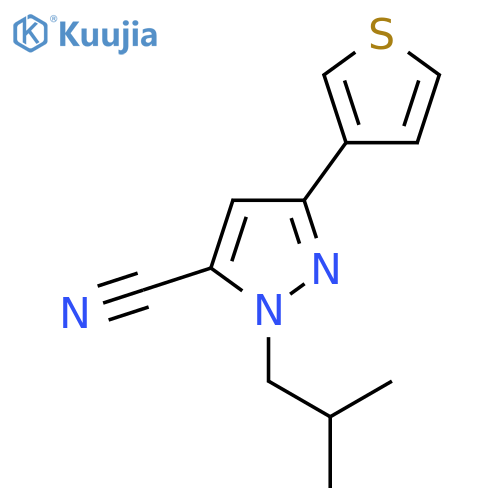 1-isobutyl-3-(thiophen-3-yl)-1H-pyrazole-5-carbonitrile structure