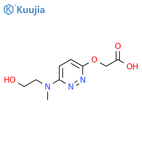 2-((6-((2-Hydroxyethyl)(methyl)amino)pyridazin-3-yl)oxy)acetic acid structure