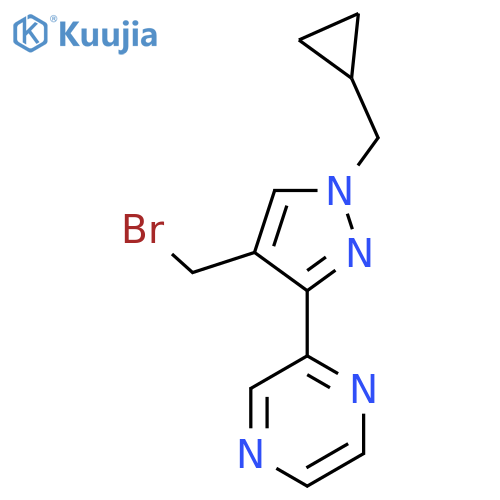 2-(4-(Bromomethyl)-1-(cyclopropylmethyl)-1H-pyrazol-3-yl)pyrazine structure
