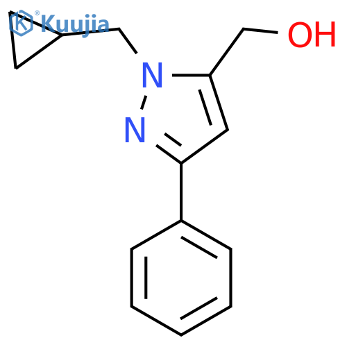 (1-(cyclopropylmethyl)-3-phenyl-1H-pyrazol-5-yl)methanol structure