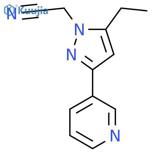 2-(5-ethyl-3-(pyridin-3-yl)-1H-pyrazol-1-yl)acetonitrile structure