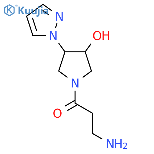 3-Amino-1-(3-hydroxy-4-(1H-pyrazol-1-yl)pyrrolidin-1-yl)propan-1-one structure