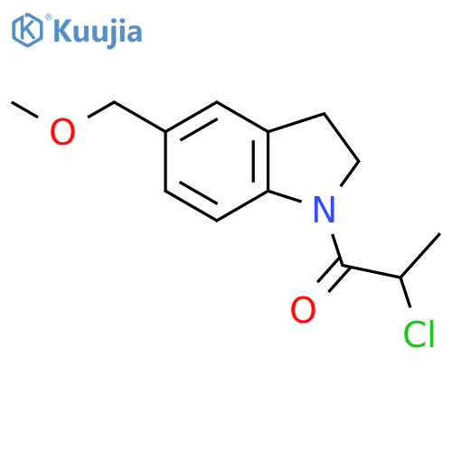 2-Chloro-1-(5-(methoxymethyl)indolin-1-yl)propan-1-one structure