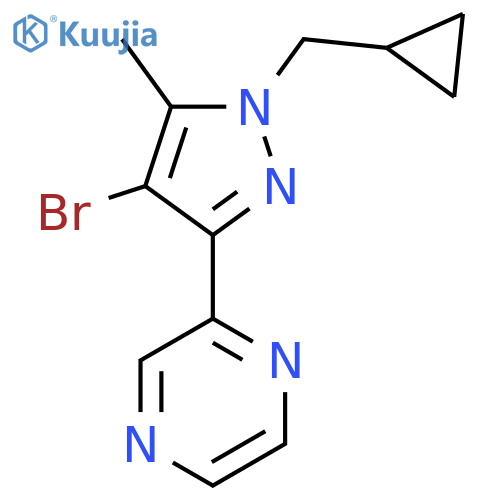 2-(4-Bromo-1-(cyclopropylmethyl)-5-methyl-1H-pyrazol-3-yl)pyrazine structure