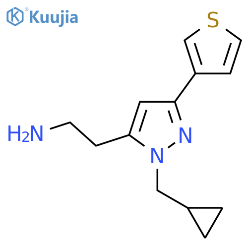 2-(1-(cyclopropylmethyl)-3-(thiophen-3-yl)-1H-pyrazol-5-yl)ethan-1-amine structure