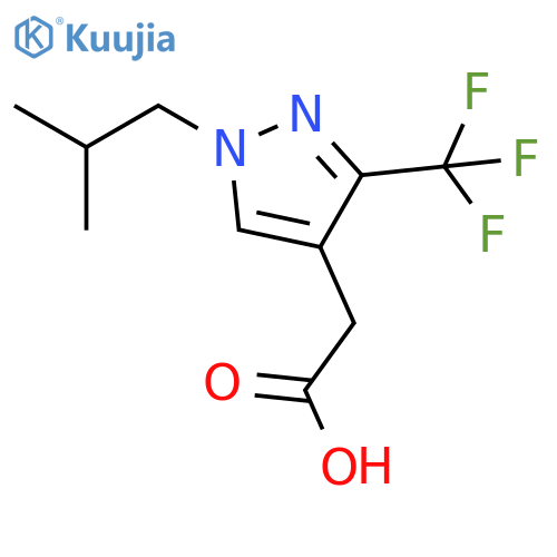 2-(1-isobutyl-3-(trifluoromethyl)-1H-pyrazol-4-yl)acetic acid structure