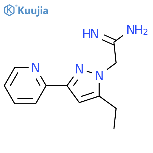 2-(5-ethyl-3-(pyridin-2-yl)-1H-pyrazol-1-yl)acetimidamide structure