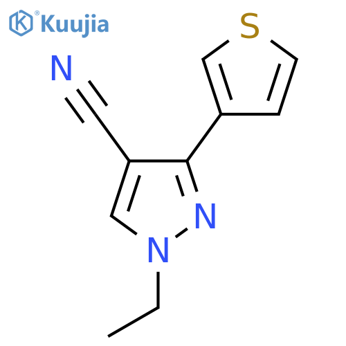 1-ethyl-3-(thiophen-3-yl)-1H-pyrazole-4-carbonitrile structure