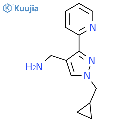 (1-(cyclopropylmethyl)-3-(pyridin-2-yl)-1H-pyrazol-4-yl)methanamine structure