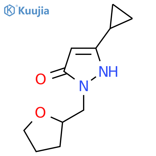 3-cyclopropyl-1-((tetrahydrofuran-2-yl)methyl)-1H-pyrazol-5-ol structure
