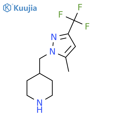 4-((5-methyl-3-(trifluoromethyl)-1H-pyrazol-1-yl)methyl)piperidine structure