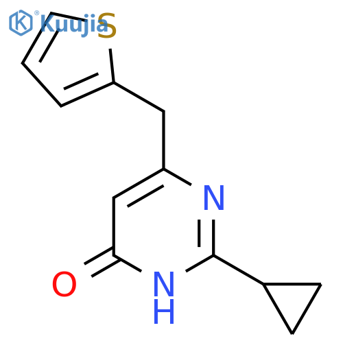 2-Cyclopropyl-6-(thiophen-2-ylmethyl)pyrimidin-4-ol structure