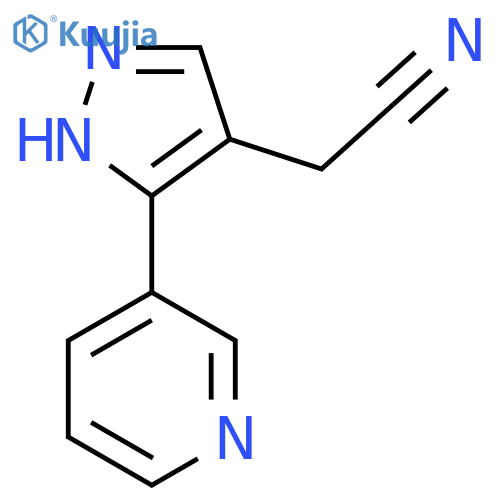 2-(3-(Pyridin-3-yl)-1H-pyrazol-4-yl)acetonitrile structure